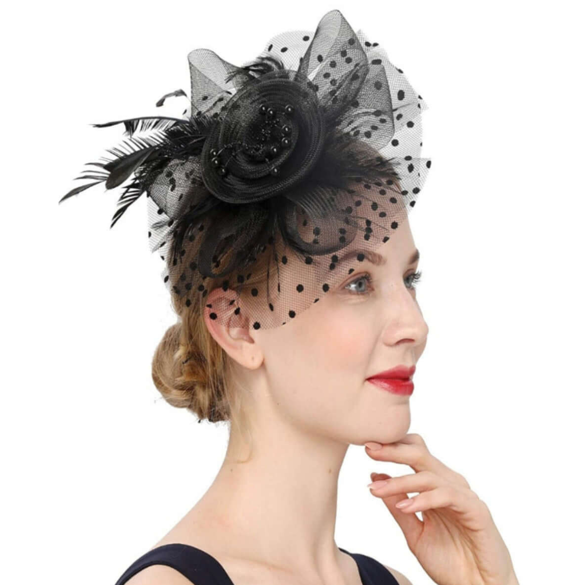 Fascinator Hat with Headband and Hair Clip