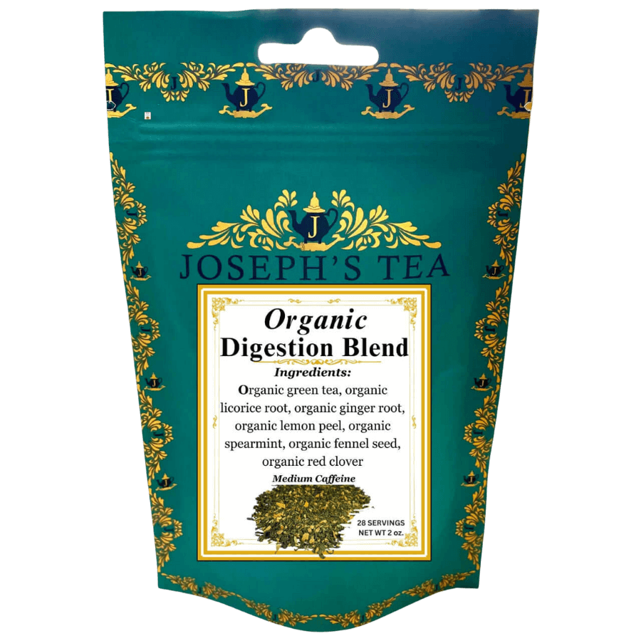 Joseph's Tea Organic Digestion Blend packaging on a white background