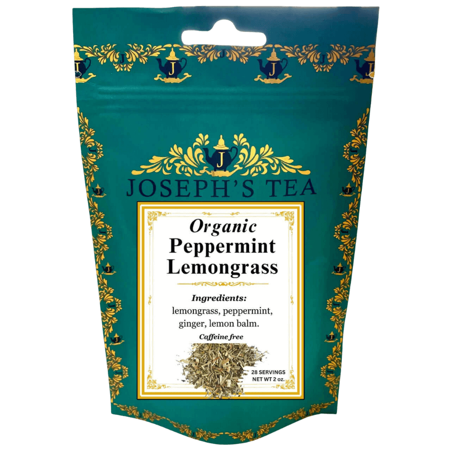 Joseph's Tea Organic Peppermint Lemongrass package on a white background