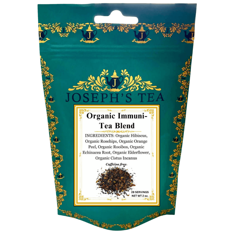Joseph's Tea Organic Immuni-Tea Blend packaging on a white background